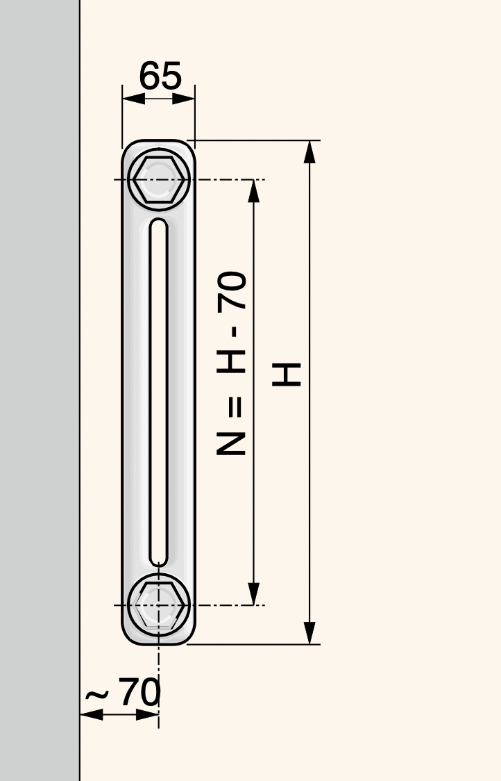 Радиаторы Arbonia 2-трубчатые (65 мм)
